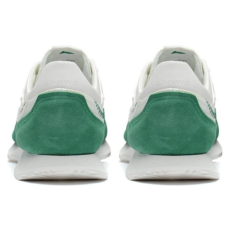 New LiNing CF Linen Woven Anti Slip And Wear Resistant Breathable Low Top Running Shoes Women's White Green AGCT174-3