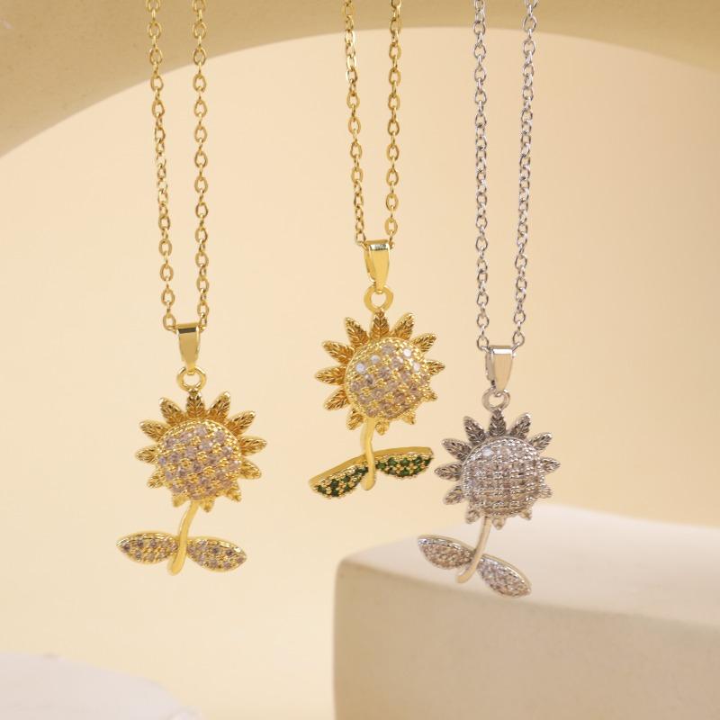 Fashionally Swirling Sunflower Necklace, Collar Chain, Versatile and High-end Accessory