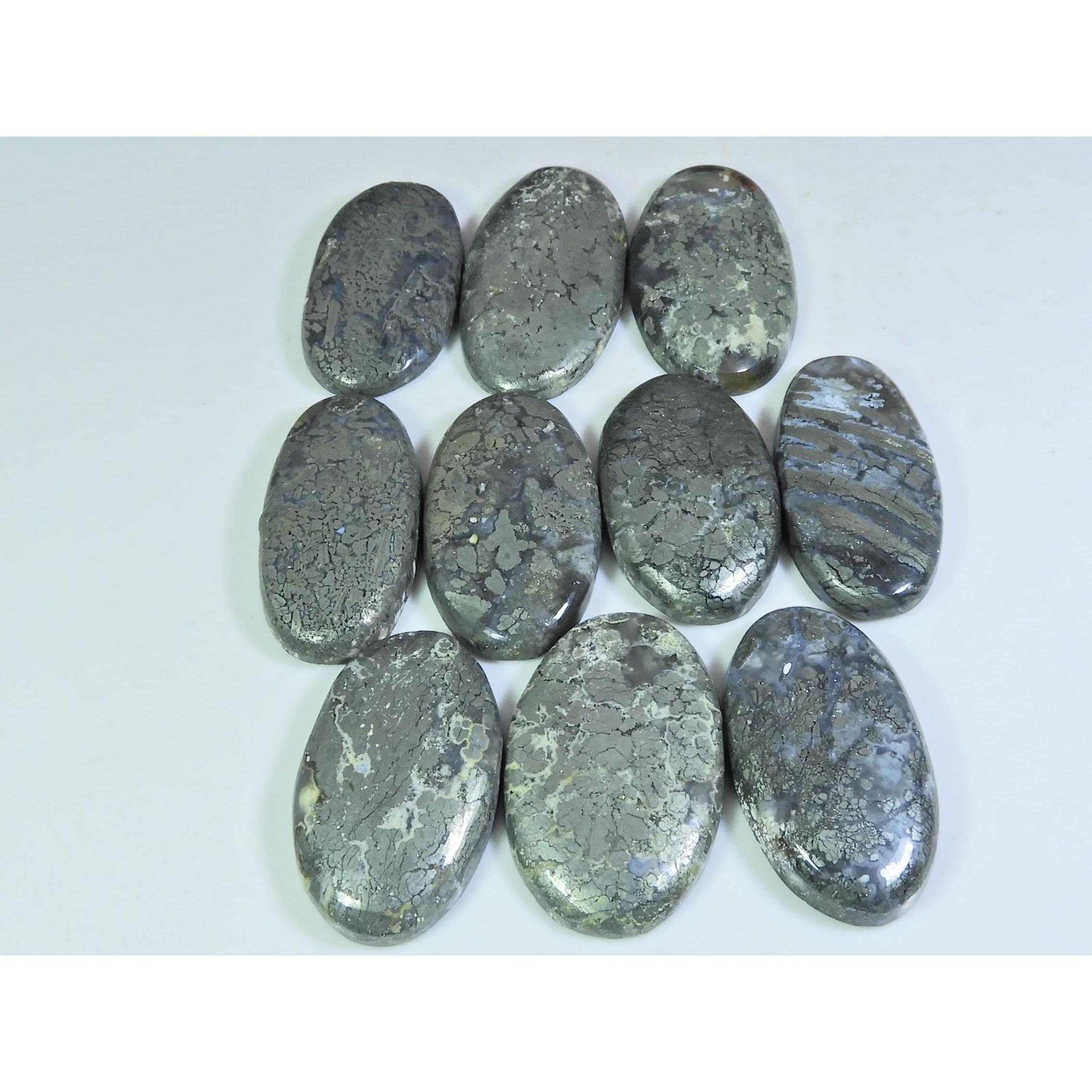 471 Карат. Натуральный марказит, овальный кабошон, рассыпной драгоценный камень, лот 10 шт. C-319