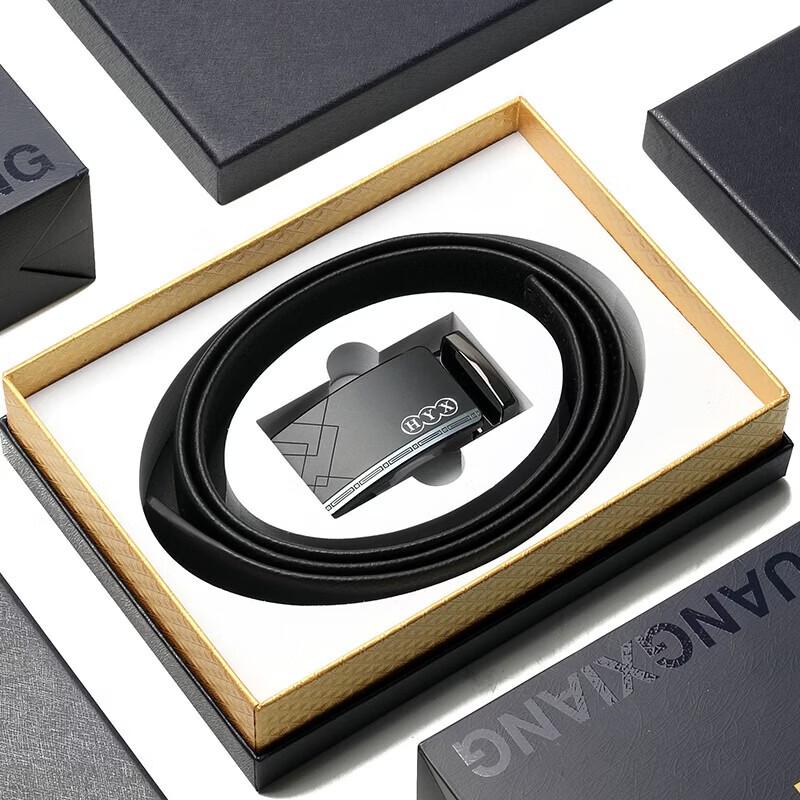 Hengyuanxiang Men's Automatic Buckle Leather Belt