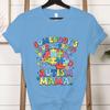 Autism Gift for Mom Crew Neck Short Sleeve Tshirt Loud  Proud Autism Mama Classic Tshirts Autism Awareness Day Mama Clothing