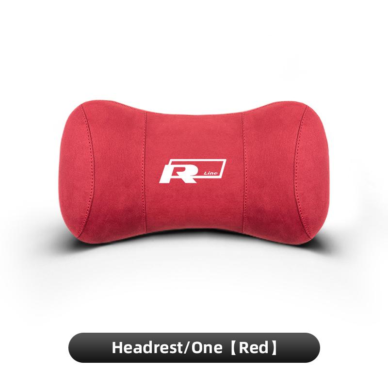 Car Seat Safety Headrest Pad Auto Emblem Neck Pillow For VW Golf Polo Tiguan Touran Jetta Passat CC T5 GTI Arteon T-Cross Beetle Zl9