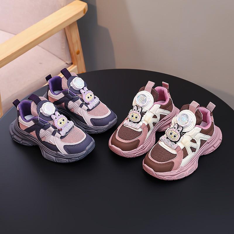 Girls Thick Sole Platform Dad Shoes With Rotating Buckle Casual Sport Sneakers Kids 4-16 Years