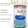 5W 5 Modes Ionizer UV Light Dust Allergy Smoke Filter Negative Ion Generator for Bedroom Home Office USB Air Purifier Air Cleaner
