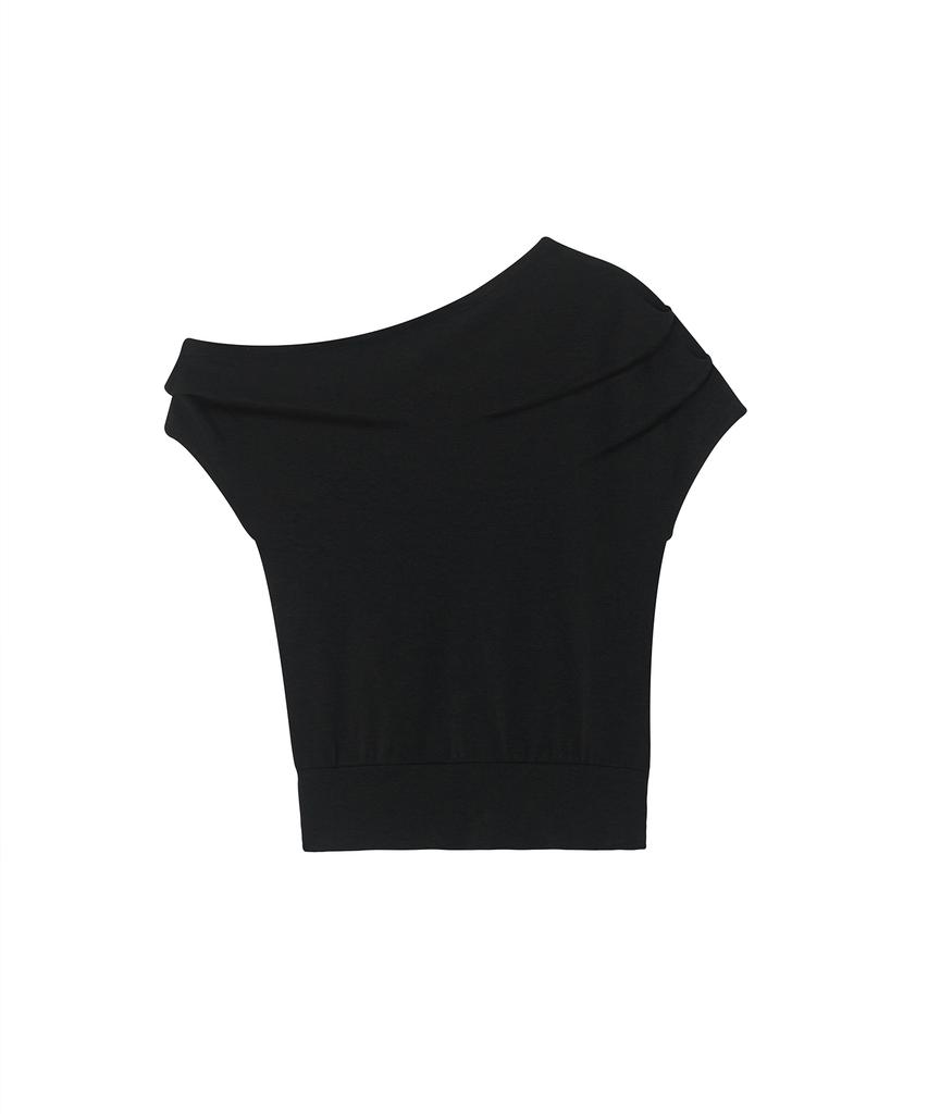 MARROT Drape Asymmetrical Tee_Black