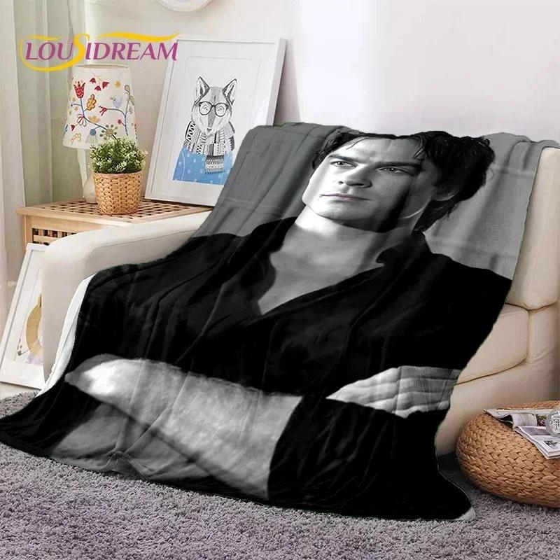 3D Neueste The Vampire Diaries Damon Salvatore Weiche Flanelldecken, Überwurfdecke Bequeme Decke für Betten Sofa Zuhause Schlafzimmer