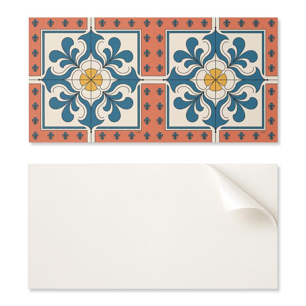 Self-Adhesive Vinyl Wall Decoration 100x50 Cm Folk Pattern with Flowers