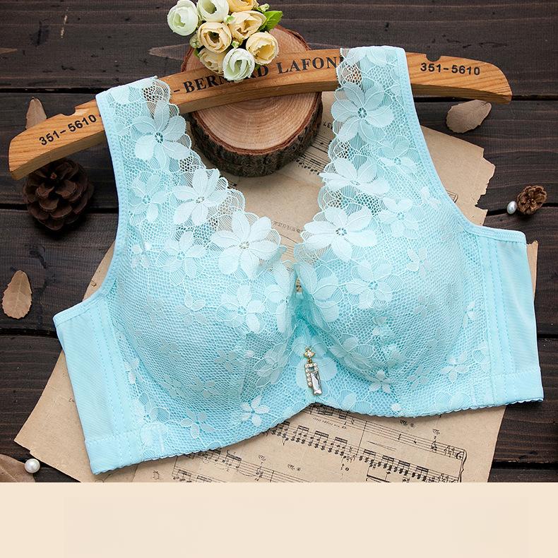 

Steel Rimed Bra for Women Plus Size Thin No Sponge Bra Women s Vest Style Lace Bra 34/75C синій