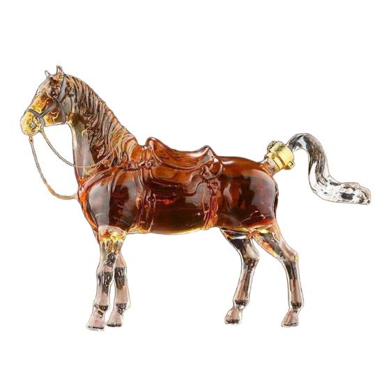 Horse Shaped Wine Decanter 1000ml Glass Zodiac Horse Wine Bottle with Silicone Stopper Wine Whiskey