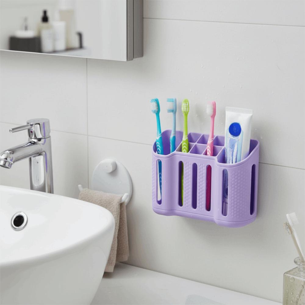 Wall Mounted Storage Rack Partition Storage Bathroom Organizer Toothpaste Holder Dormitory