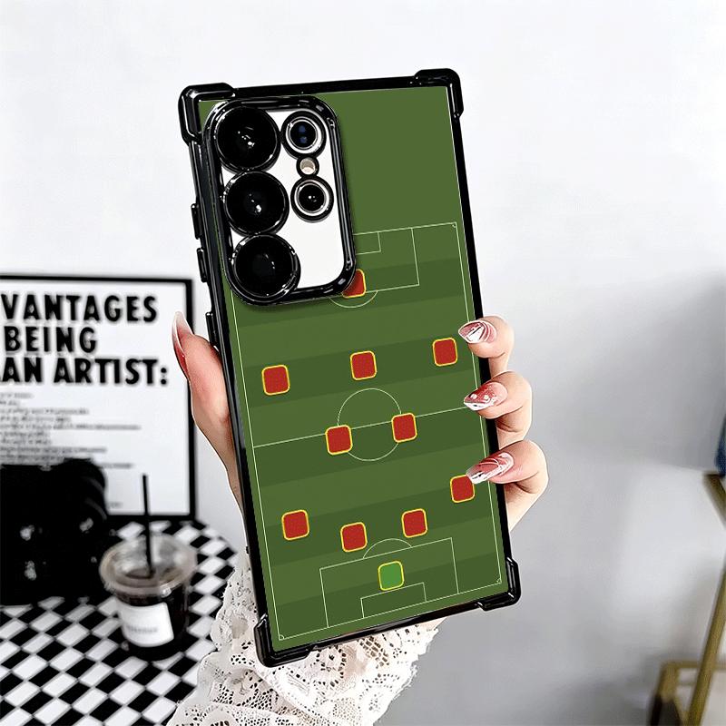 Football Soccer Tactics Time Plating Phone Case For Samsung Galaxy S24 S25 FE S26 Edge S23 Ultra S22 S21 Plus S20 Anti-Fall Aira