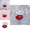 Alloy Brooch Playful Featuring Striking Red Lip Design And Quirky Expressions English