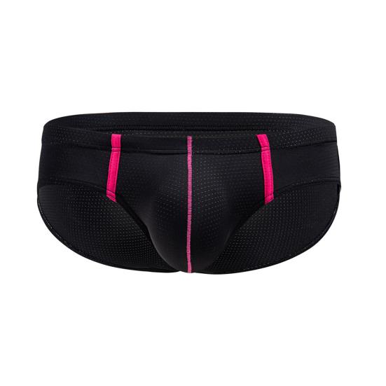 Men Briefs Sexy Low-rise U-Convex Soft Breathable Mesh Panties Patchwork Color Slim Fit Elastic Underwear Daily Wear