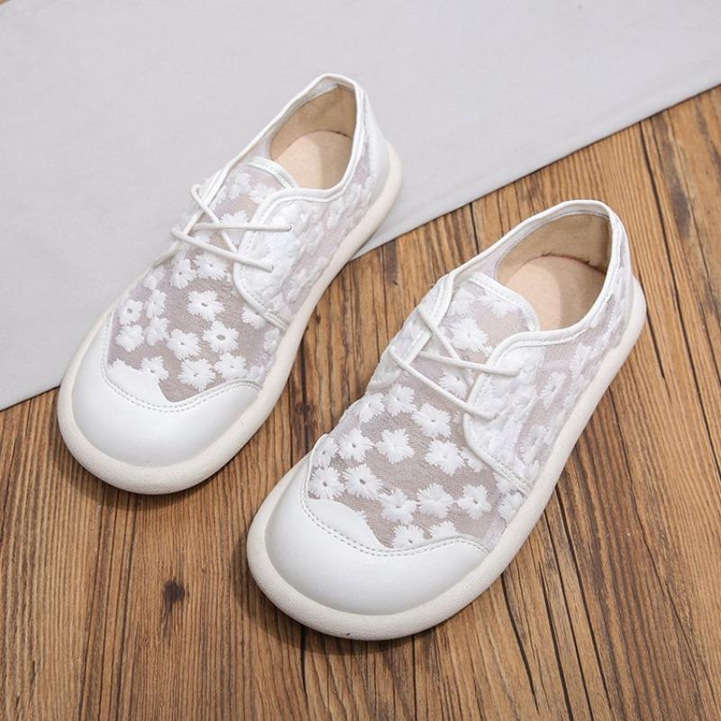 Fashion Hot Selling 2025 New Spring Single Shoes Women's Net Yarn British Style Small Leather Shoes Trifle Soft Sole Set Foot Sandals