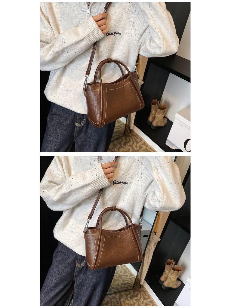 Damen Eimerhandtasche im koreanischen Stil für Frühling 2025 - Vielseitige Hand-Trage-Tasche - Lässige Schultertasche für den Arbeitsweg