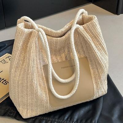 Lazy Wind Large Capacity Woven Straw Bag Women's Shoulder Beach Holiday Beach Bag