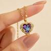 Fashion Heart Pendant Necklace for Women Girls, Luxury Zircon Love Statement Jewelry, Elegant Gift