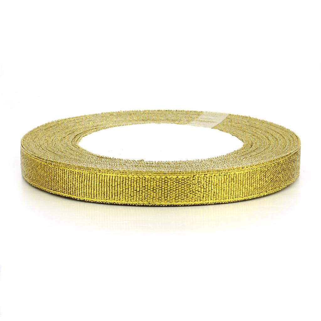 25 Yards/roll 6-50mm Gold Silver Ribbons Glitter Satin Ribbon For Crafts Cake Gift Packaging Supplies DIY Wedding Decoration
