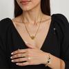 Gold-Plated Rose Bracelet & Necklace Set - Double Layer, Fashionable High-End Design
