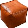 Lagerhocker aus Leder mit Sitzkissen - Multifunktionales Futon-Sofa und Hocker