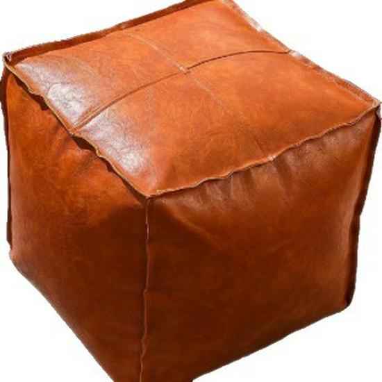 Lagerhocker aus Leder mit Sitzkissen - Multifunktionales Futon-Sofa und Hocker