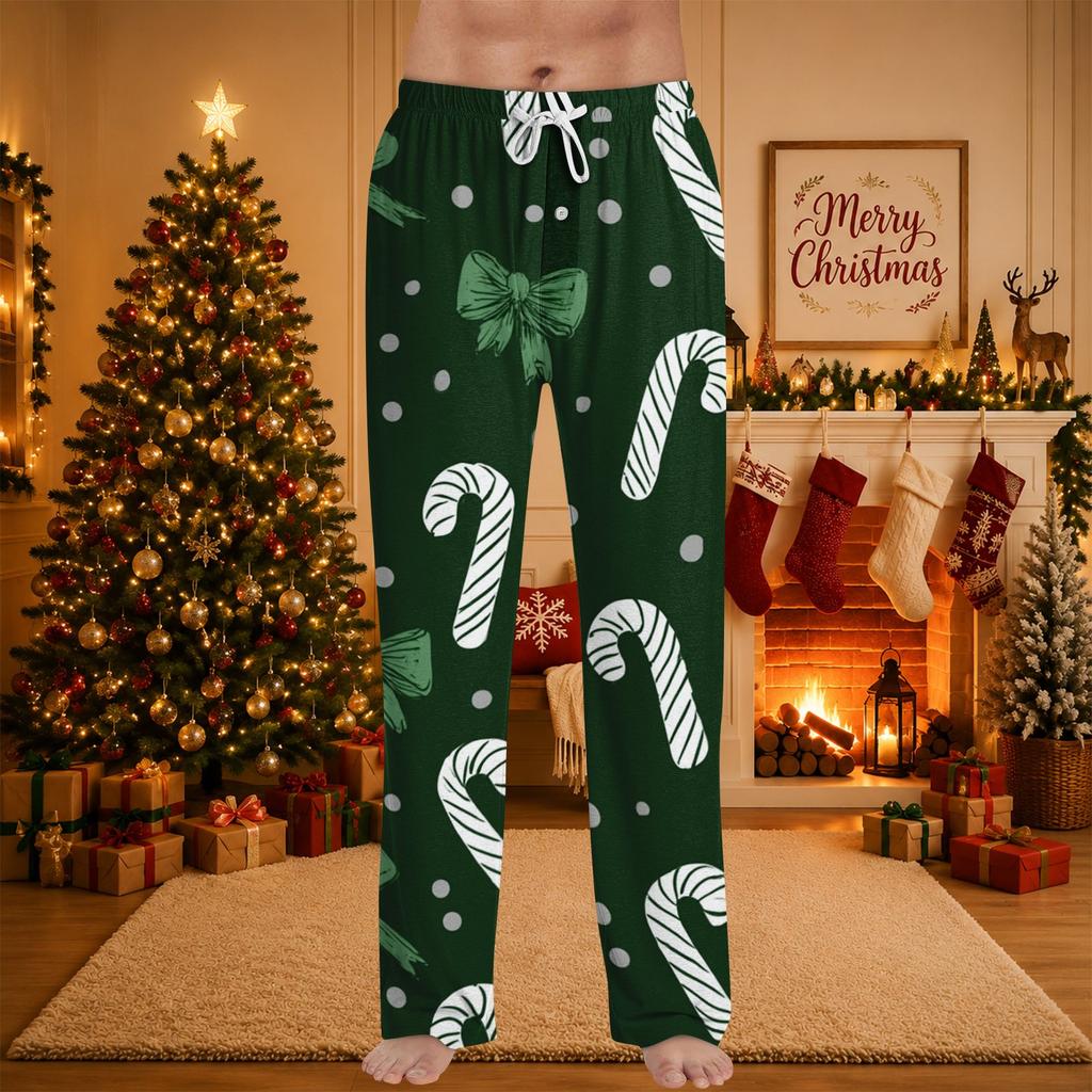 Men's Christmas Print Pajama Pants for and Sleep