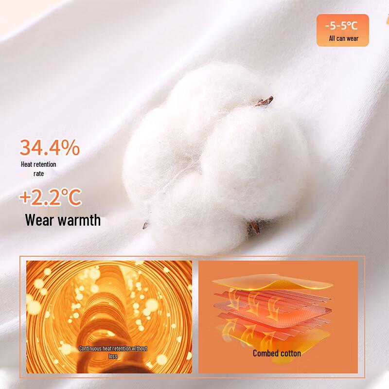 Xueqiman Kids' Pure Cotton Antibacterial Thermal Underwear Set