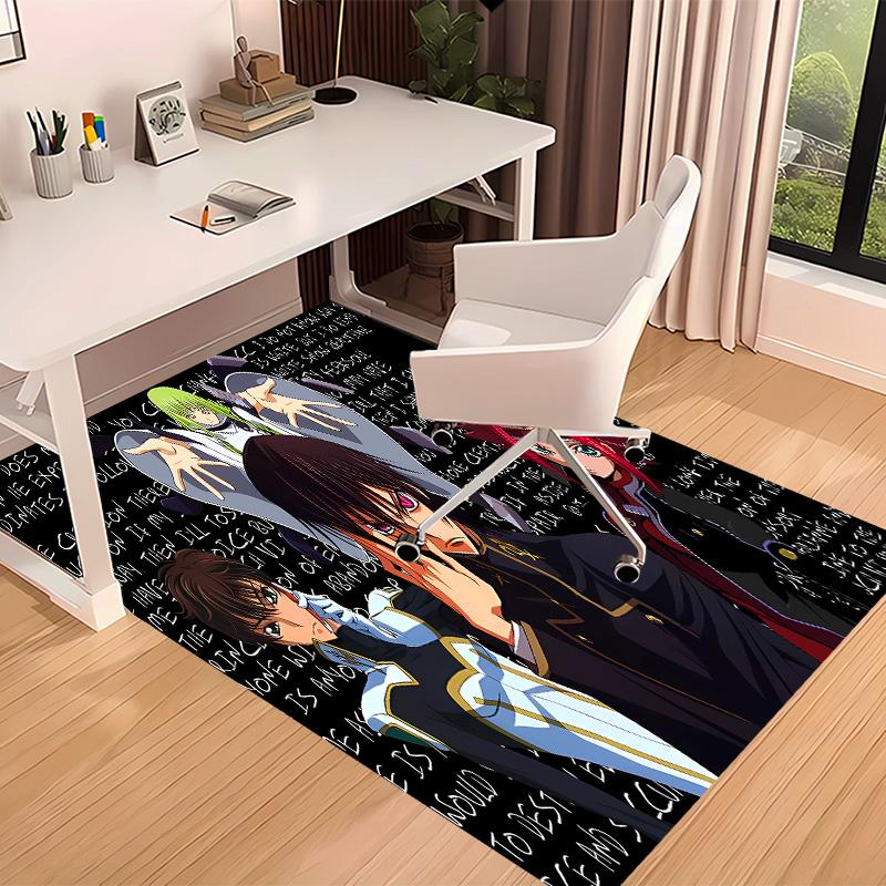 Anime Code Geass Printed Absorbent Washable Carpet,Non-Slip Bathroom Mats,Kitchen Rugs,Living Room Entrance,Camping Picnic Rugs