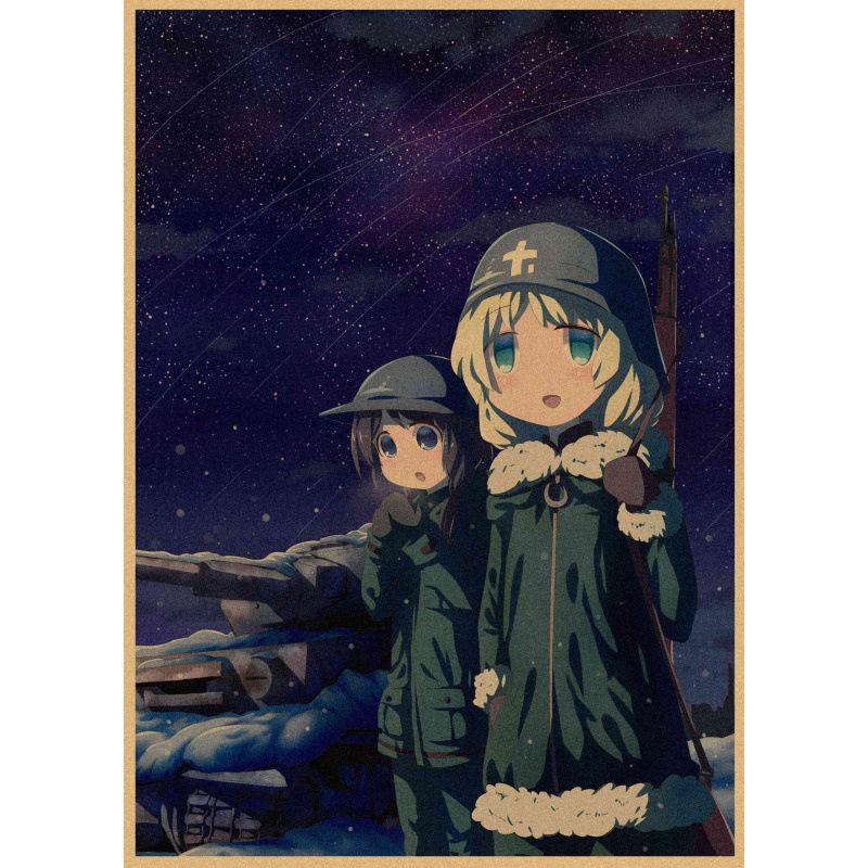 

Japanese Anime Girls Last Tour Vintage Kraft Poster - Retro Wall Art Mural White card paper (non-adhesive) 30*42 cm