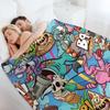 Graffiti Throw Blanket Fashion Sofas Decoratives Sleeping Bag Flannel Fabric Blankets