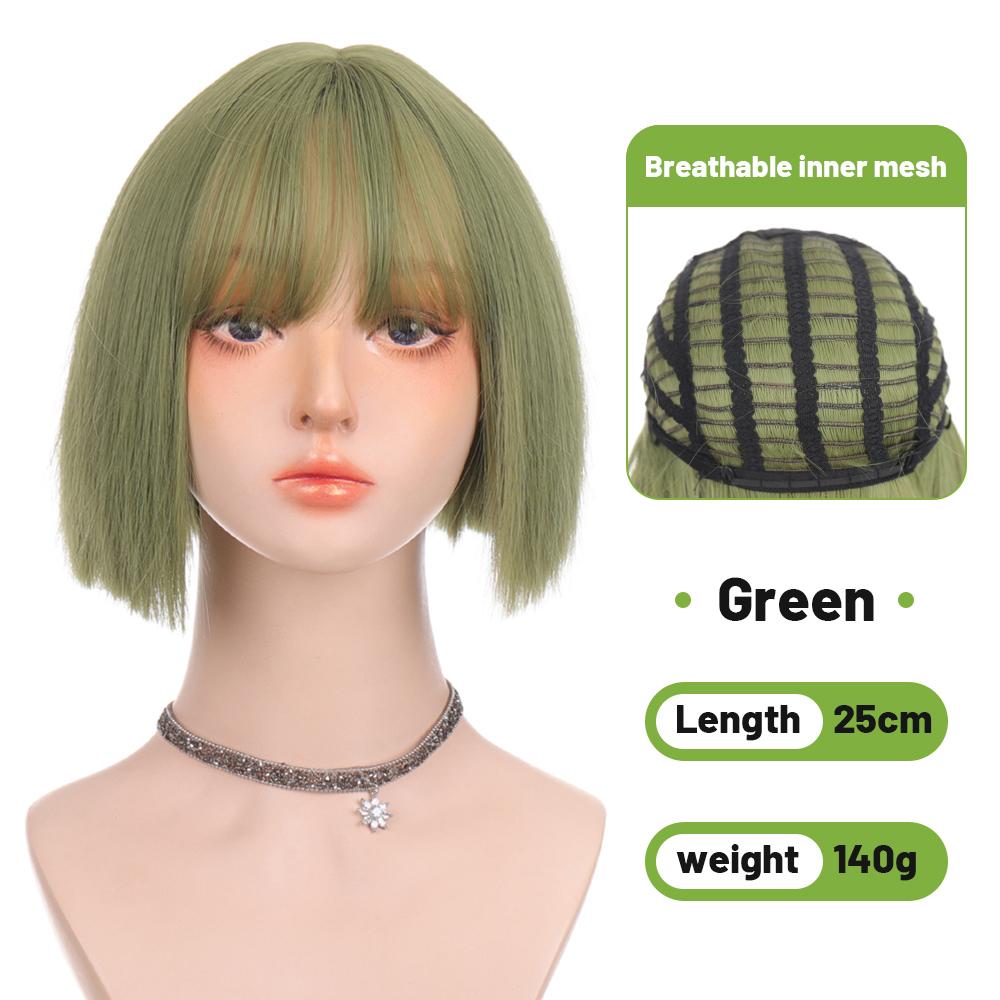 Женский короткий прямой парик с челкой, синтетический парик, натуральный парик для косплея в стиле Лолита, повседневный парик для вечеринок