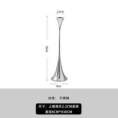 Modern Minimalist Silver Candle Holder, Geometric Table Centerpiece for Luxury Home Decor, Wedding & Dining Room Ornament