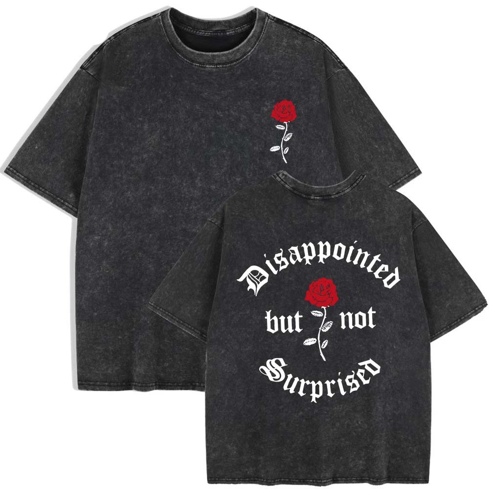 

Rose Flower Printing Washed T-Shirts Women Cotton Short Sleeve Tops Street O-Neck Oversize T Shirt Summer Clothes 3XL