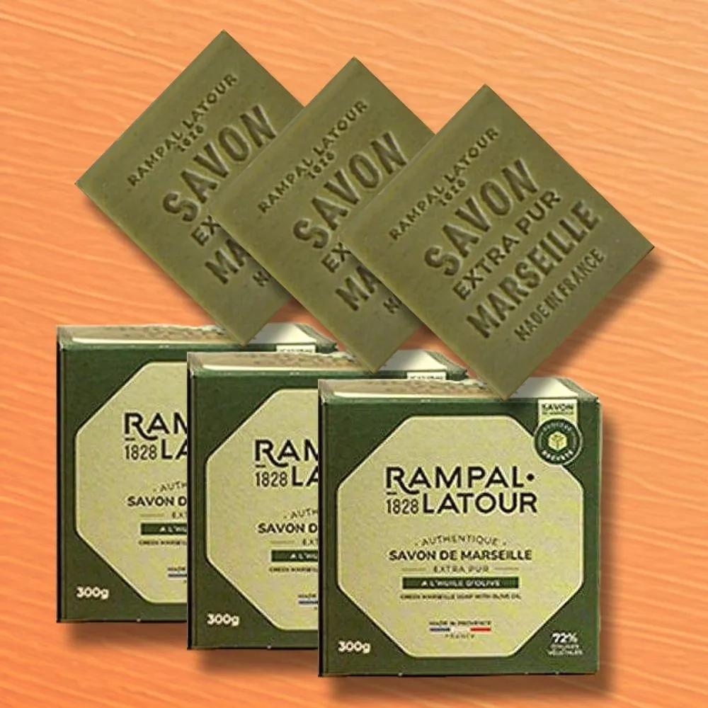 Perfume Rampal Sabon de Marseille Vert Set 450g (150g x 3) Premium Vegan Natural Organic Soap