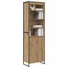Tall Cabinets Rustic Oak Design 60 x 36 x 200 cm