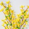 Wedding Decor Flowers Artificial Winter Jasmine with Stem Realistic Fake Silk Yellow Flower Indoor Home Office Table Centerpiece Faux Branch