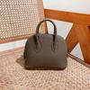 First Layer Cowhide Handheld Women's Bag, High-end Niche Design, Shell Bag, Simple and Versatile Mini Messenger Bowling Bag