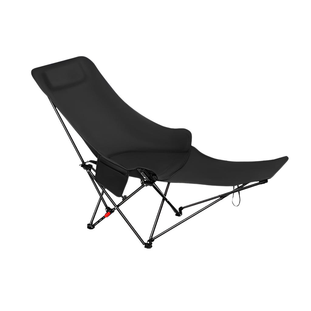 Portable Folding Camping Reclining Four-Speed Adjustable Outdoor Sit or Lie Moon Chair with Leg Rest Lunch Break Chair