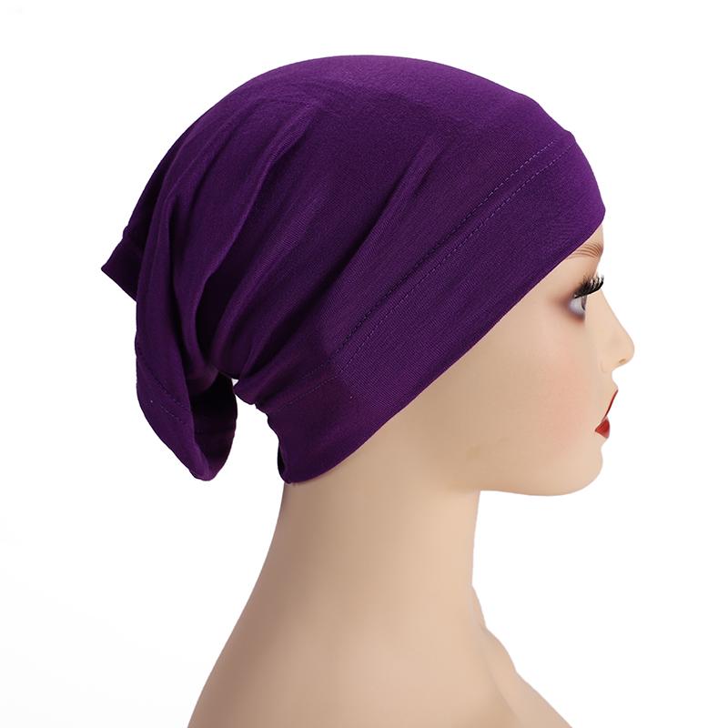 Soft Modal Inner Hijab Cap Muslim Stretch Turban Cap Islamic Underscarf Bonnet Hat Female Headband Tube Cap Turbante