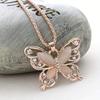 Stainless Steel Butterfly Pendant Necklace With A Rose Gold Faceplate, The Perfect Gift For Birthdays, Anniversaries, Or Casual Outfits.