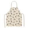 Aprons Cute Dog Printed Cotton Linen Kitchen Apron