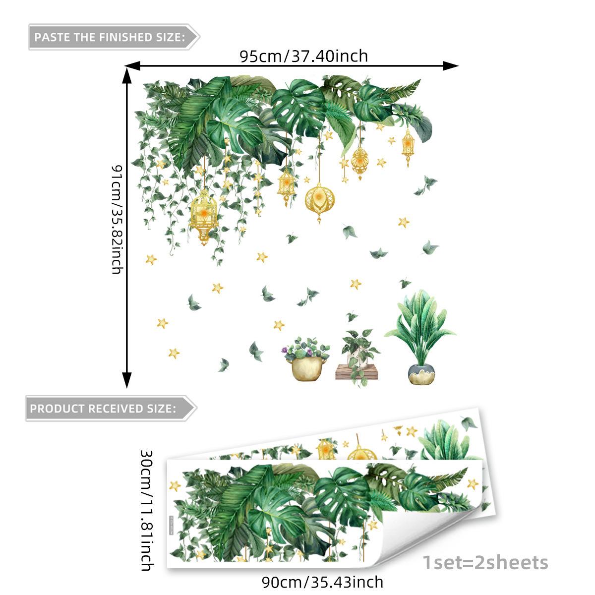 

Ms7230 Растение Лиана Фонарь Звезда Наклейка на стену Гостиная Спальня Дом Фон Украшение Самоклеящаяся наклейка на стену