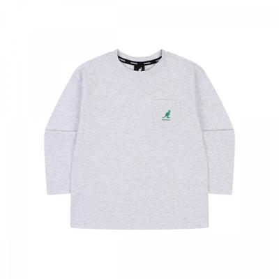 PockeT Logo Long Sleeve T shirT Melange Gray Sa 0002