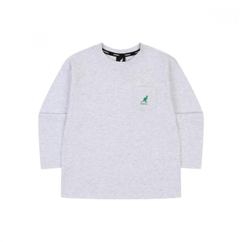Kangol Kids PockeT Logo Long Sleeve T shirT Melange Gray Sa 0002 Grey/100