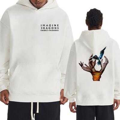 Moda Harajuku Zespół Imagine Dragons Bluza z nadrukiem dwustronnym Mężczyźni kobiety Codzienna bluza z kapturem Unisex Polarowe swetry z długim rękawem