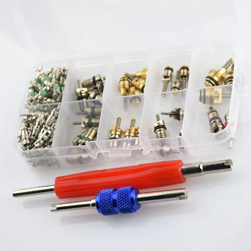 Precise 102Pcs AC Valve Core Assortment R134A Car Air Conditioner Valve Cores Assortment Air Conditioning Assortment For Buick