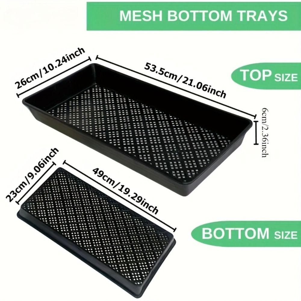 2pcs 21x10in Plastic Nursery Trays with Holes Hydroponic Growing Tray  Greenhouse