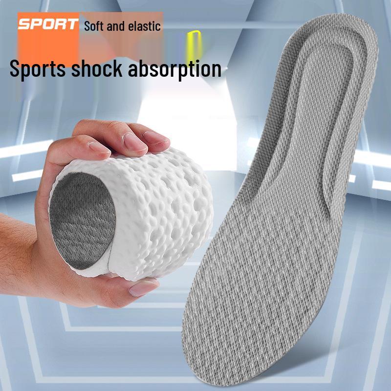Super Soft High-Elastic Insoles: No Fatigue, Shock Absorbing, Breathable, Sweat-Wicking, Deodorizing for Long-Lasting Comfort.