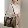 Women Vintage Faux Leather Tote Shoulder Bag, Large Capacity Commute Handbag with Detachable Crossbody Strap, Multi Zipper Pockets Retro Daily Travel