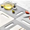4Pcs Double-Sided Square Chopping Board with Stand Marble-Patterned Classified PP Chopping Boards Kitchen Tools Easy To Clean